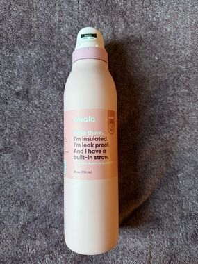 owala Insulated Pink Water Bottle with Built-In Straw